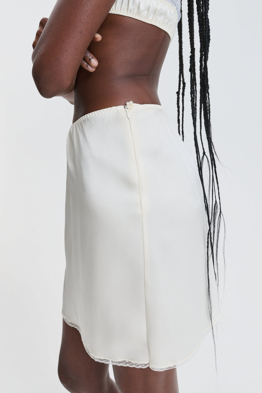 CBGERANIUM | SKIRT DOUBLE FACE SILK ECRU