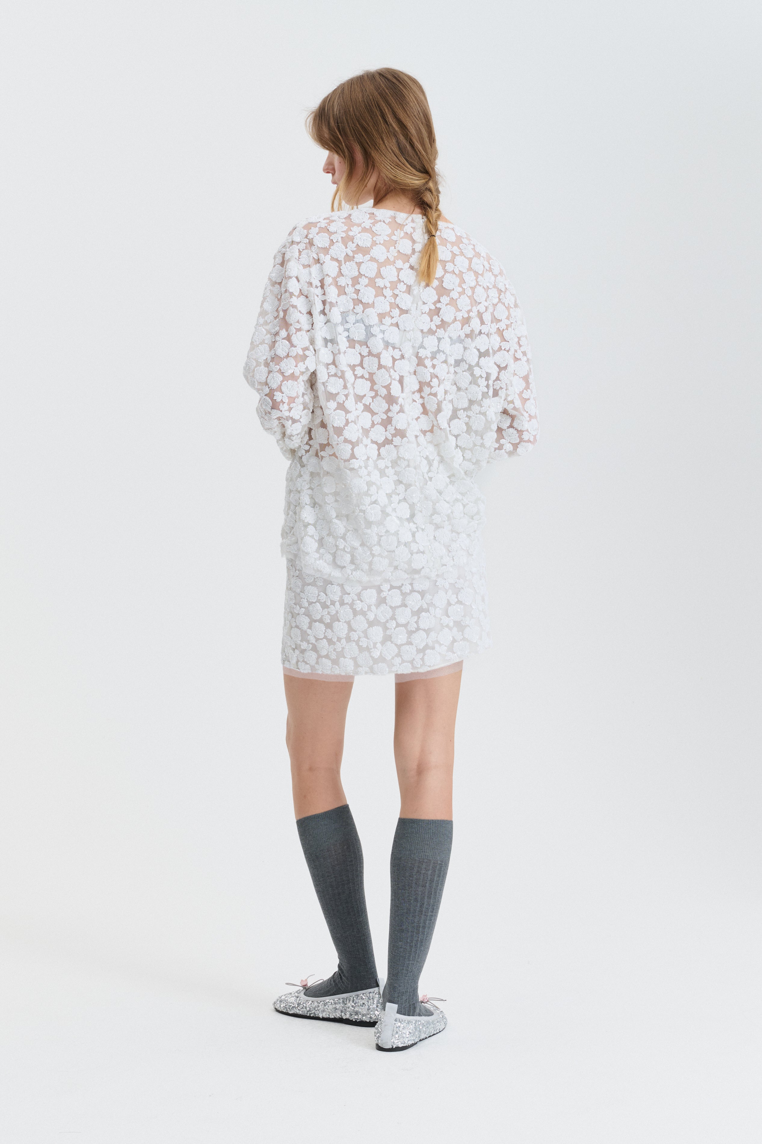 CBGERANI | SKIRT LETITIA SEQUINS WHITE