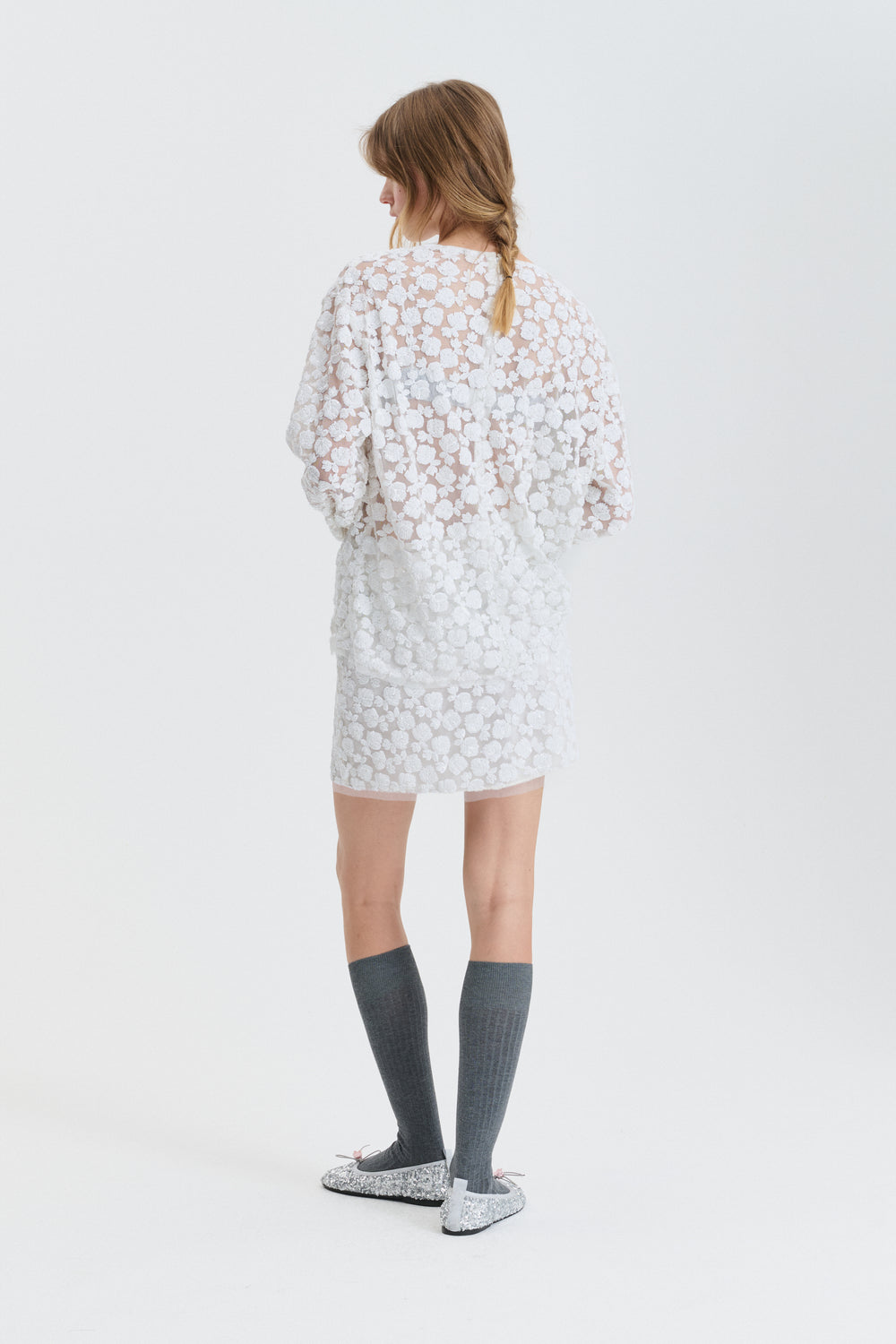 CBGERANI | SKIRT LETITIA SEQUINS WHITE