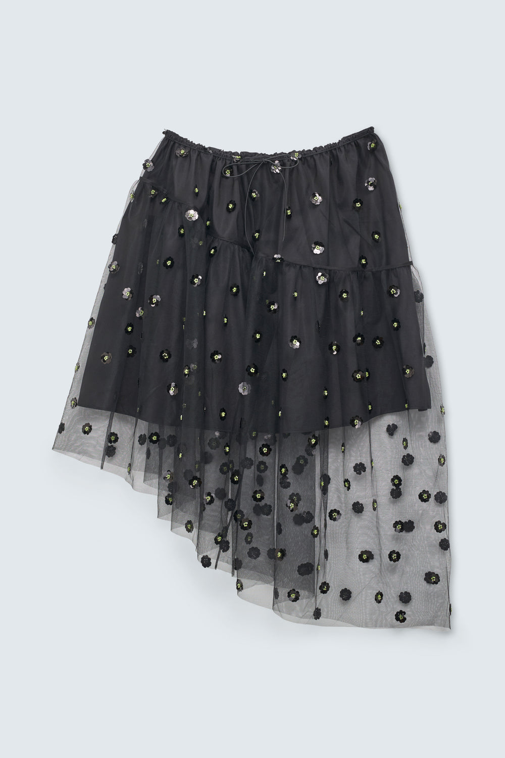 CBGWEN | SKIRT SEQUIN BLOSSOM TULLE BLACK