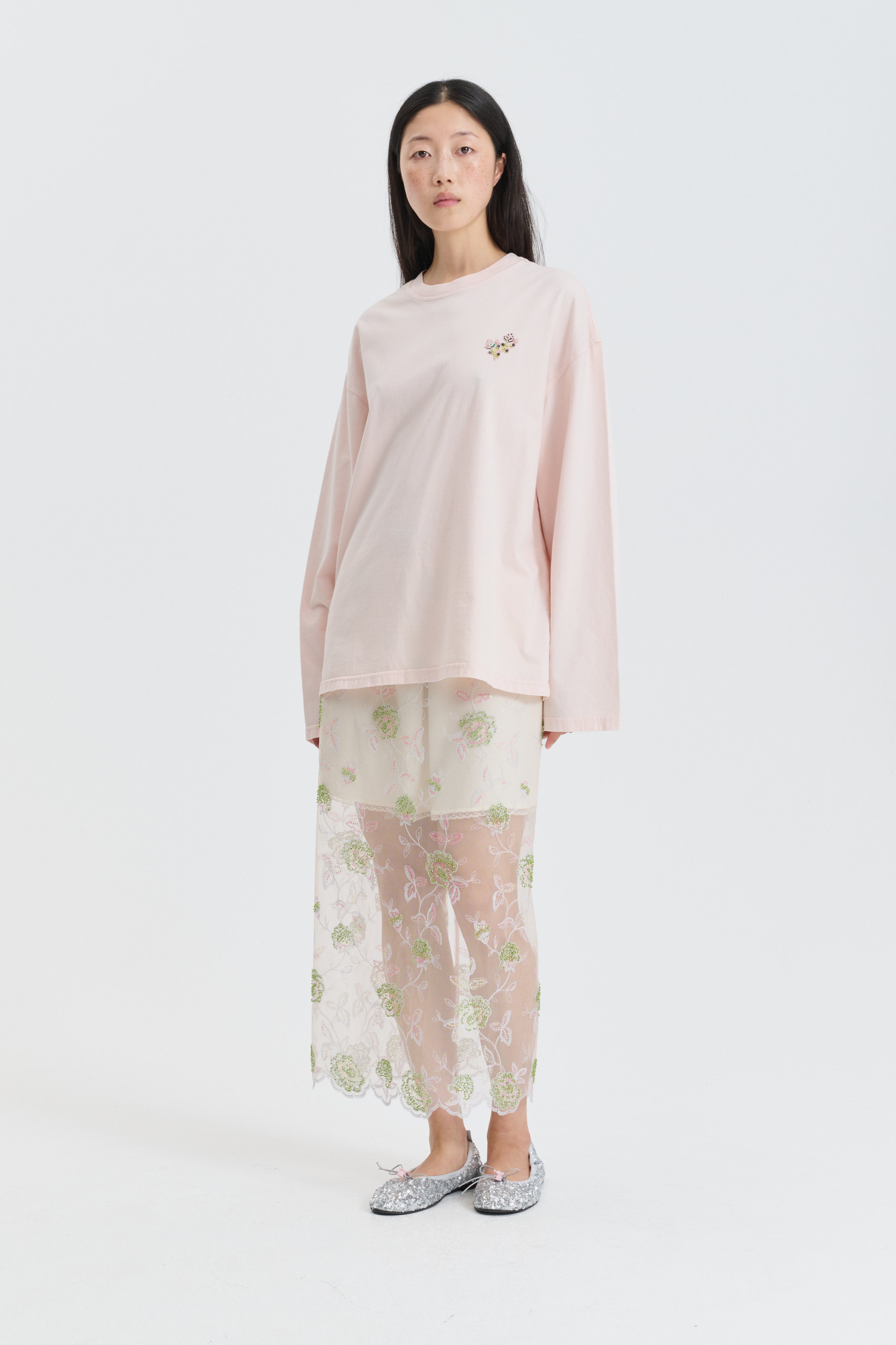 CBUKA | SKIRT JUDI SEQUIN EMB ECRU MULTI