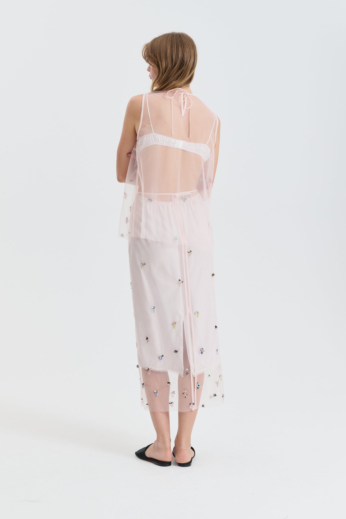CBUKA | SKIRT WILDFLOWER APPLIQUÈ PINK MULTI