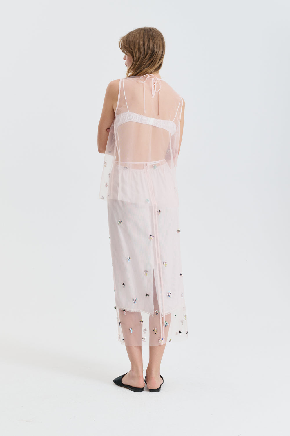 CBUKA | SKIRT WILDFLOWER APPLIQUÈ PINK MULTI