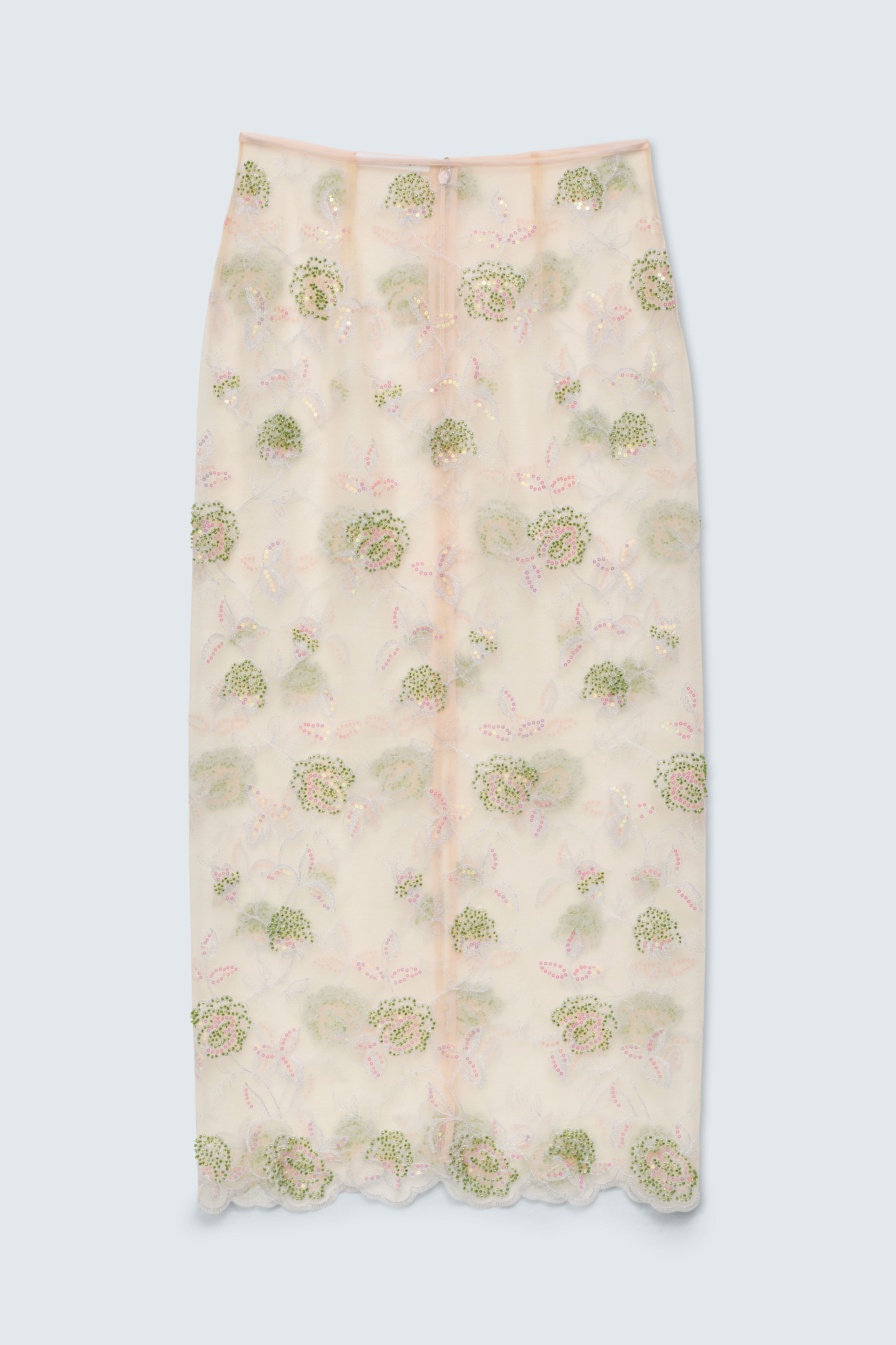 CBUKA | SKIRT JUDI SEQUIN EMB ECRU MULTI