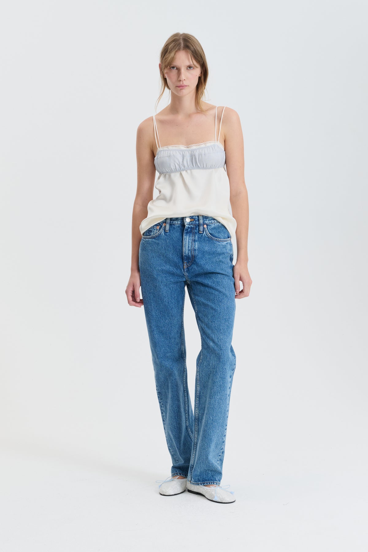 CBGEORGETTE | JEANS DENIM WASHED BLUE
