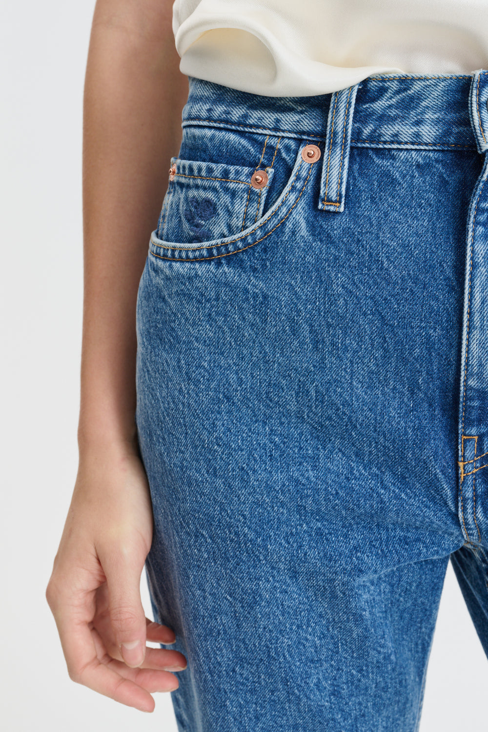 CBGEORGETTE | JEANS DENIM WASHED BLUE