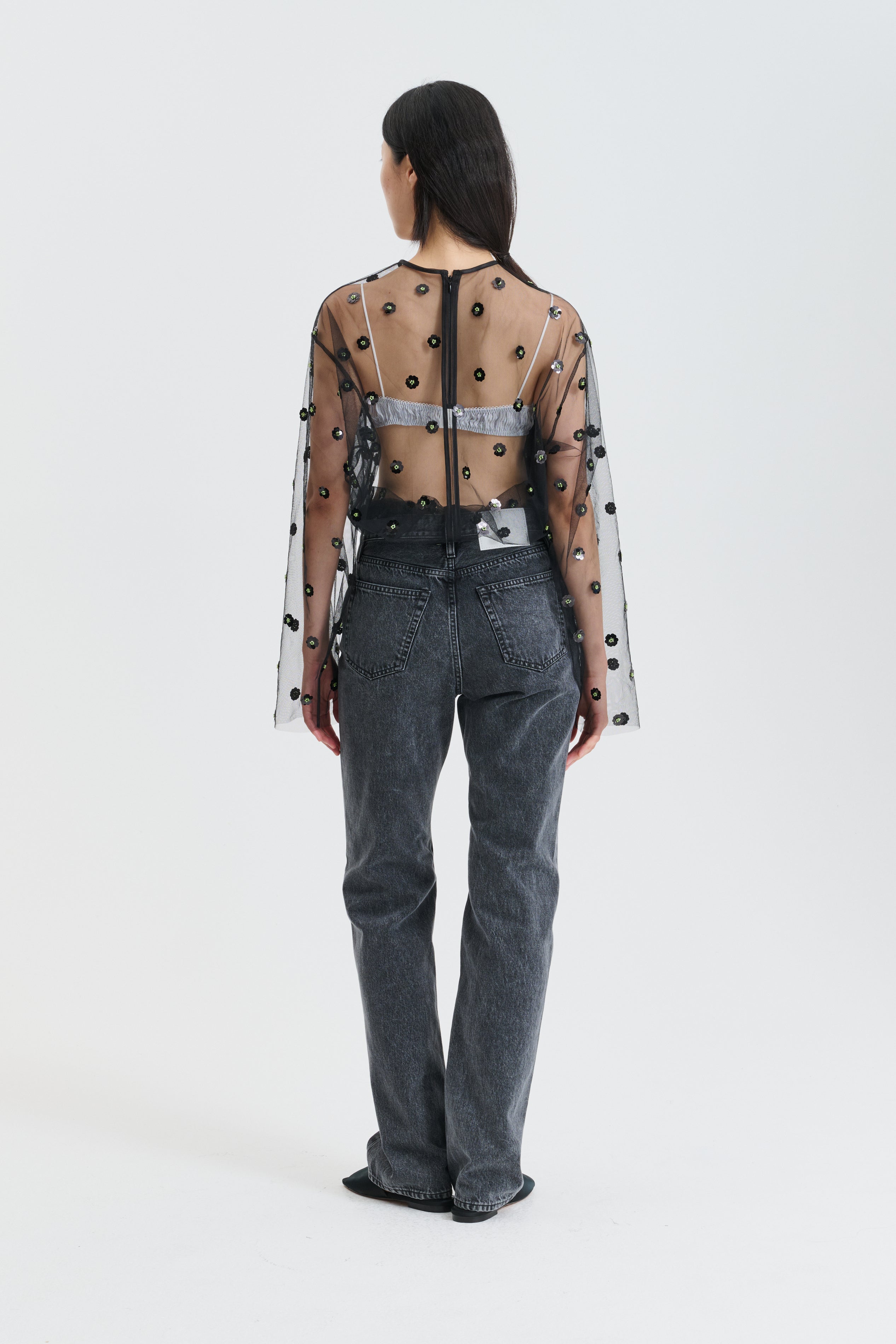 CBGEORGETTE | JEANS DENIM WASHED BLACK
