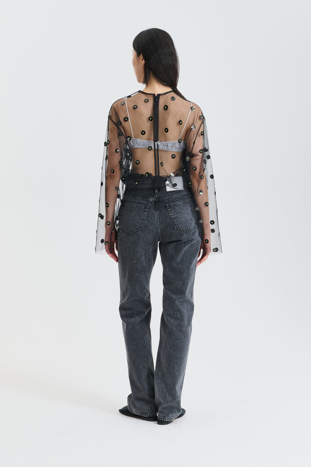 CBGEORGETTE | JEANS DENIM WASHED BLACK