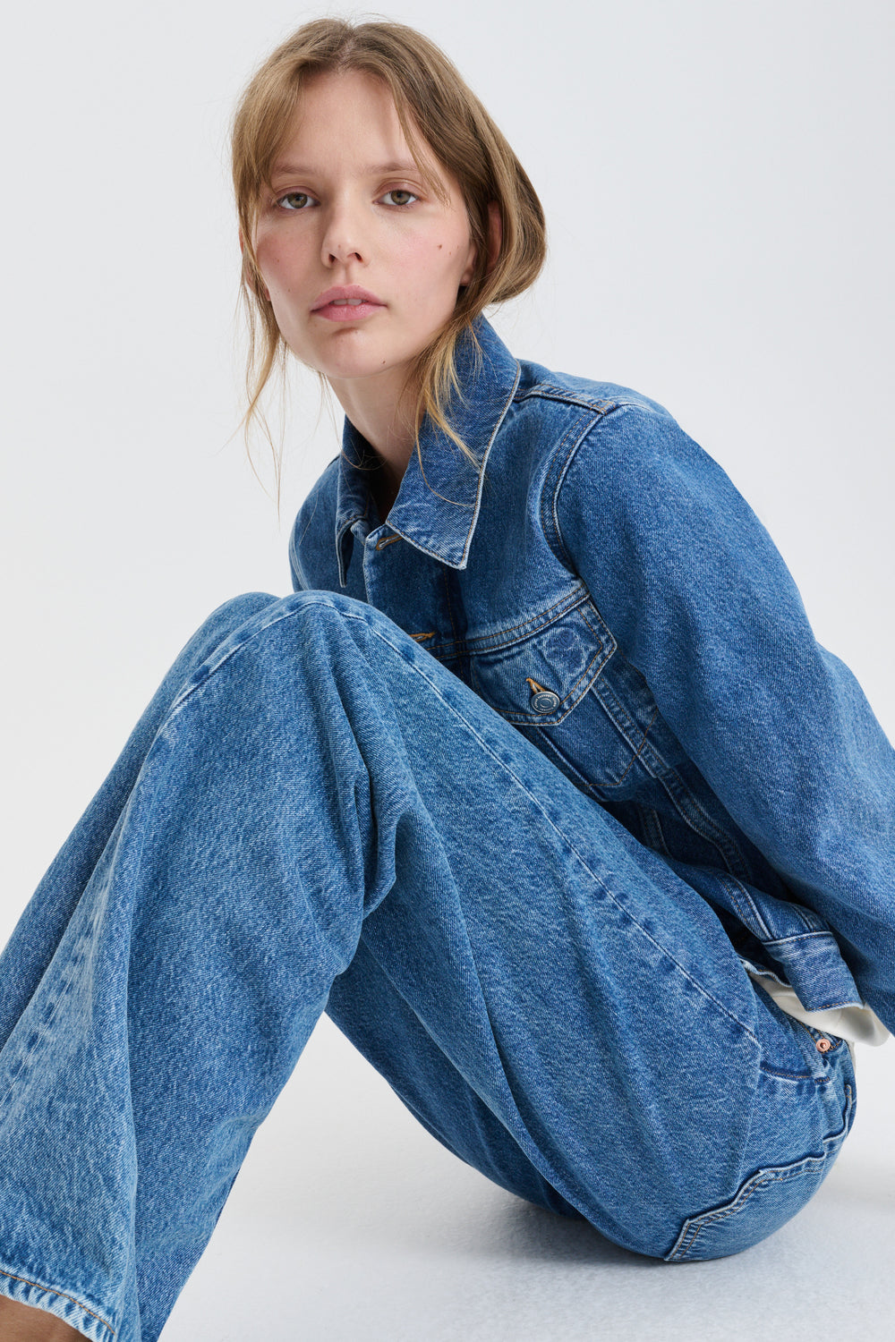 CBGINNIE | JACKET DENIM WASHED BLUE