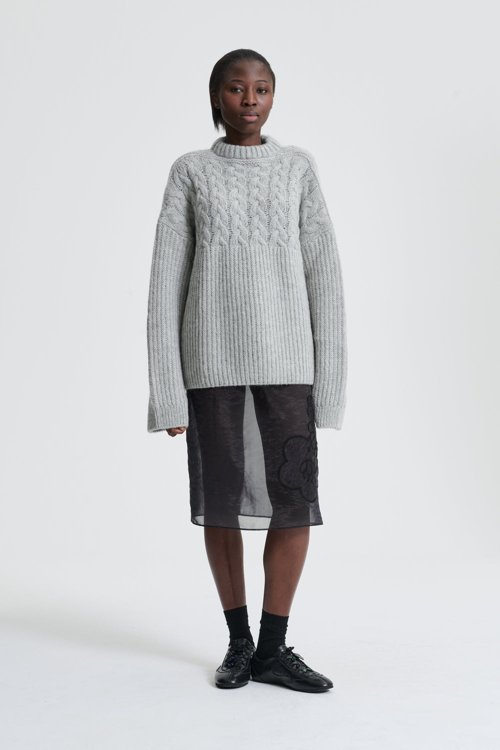 BELINDA | JUMPER CABLE KNIT GREY