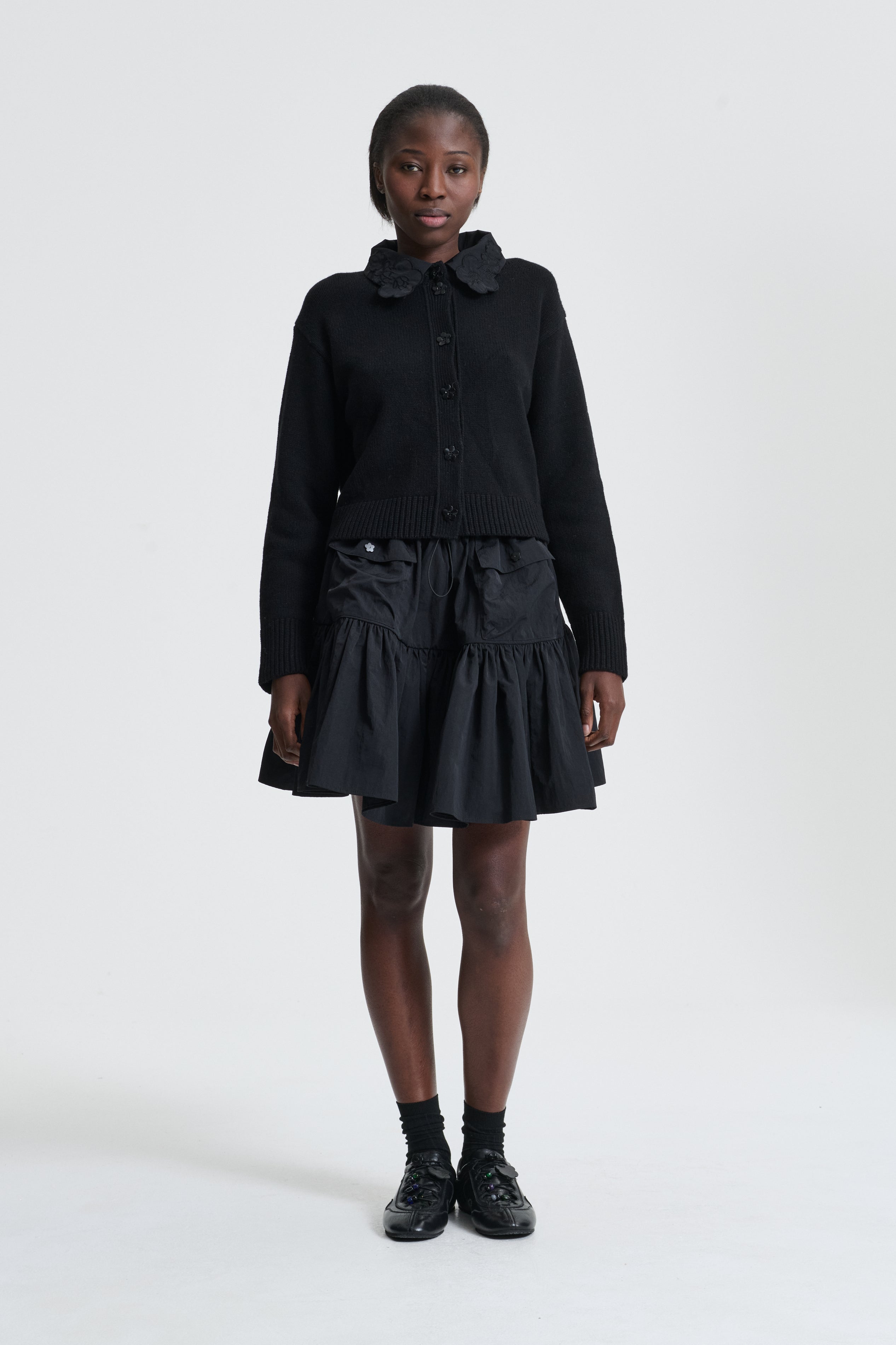 CECILIE BAHNSEN◆GENEVA JUMPER/ニット・セーター(厚手)/XS/ウール/BLK Wool jumper Cecilie Bahnsen Black size M International in
