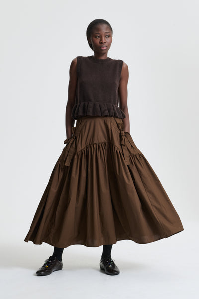 CECILIE BAHNSEN セシリーバンセンBill ベストブラウンS BILL | VEST RECYCLED CASHMERE BROWN