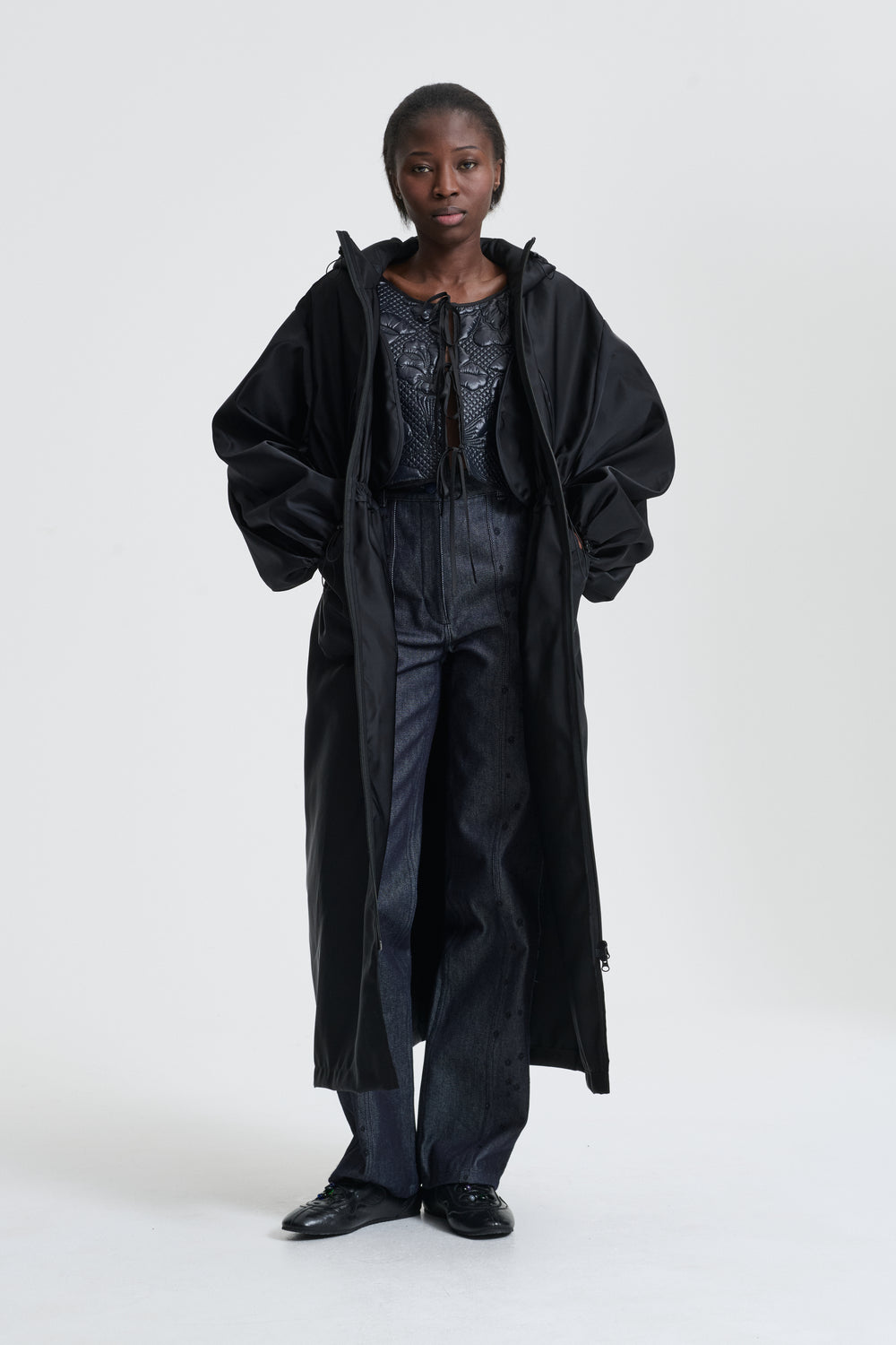 BOWIE | COAT TECHNICAL CANVAS BLACK