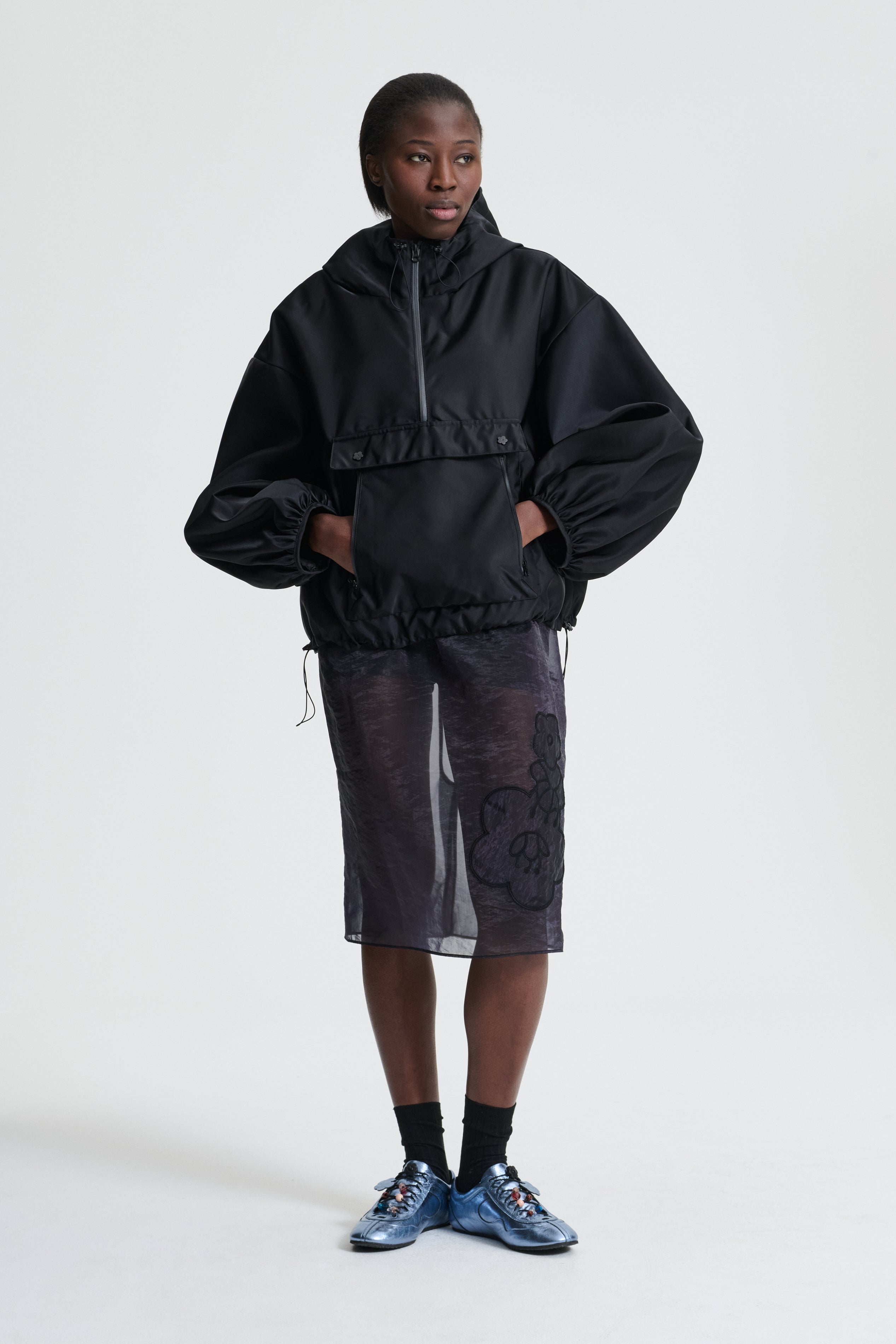 BEVERLY | ANORAK JACKET TECHNICAL NYLON BLACK