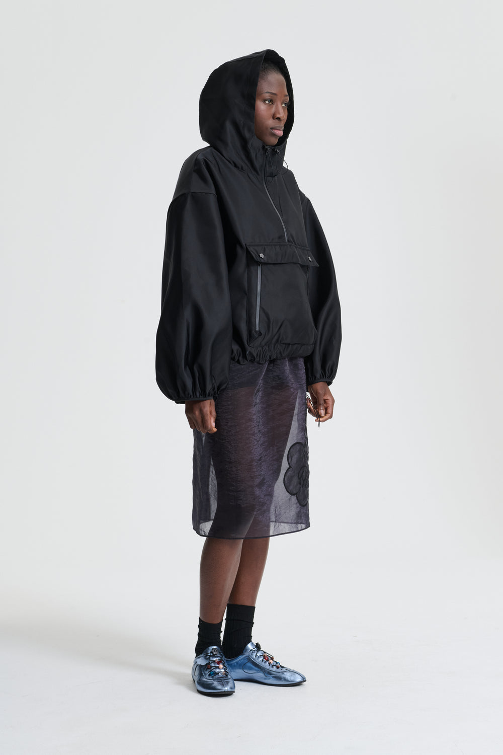 BEVERLY | ANORAK JACKET TECHNICAL NYLON BLACK