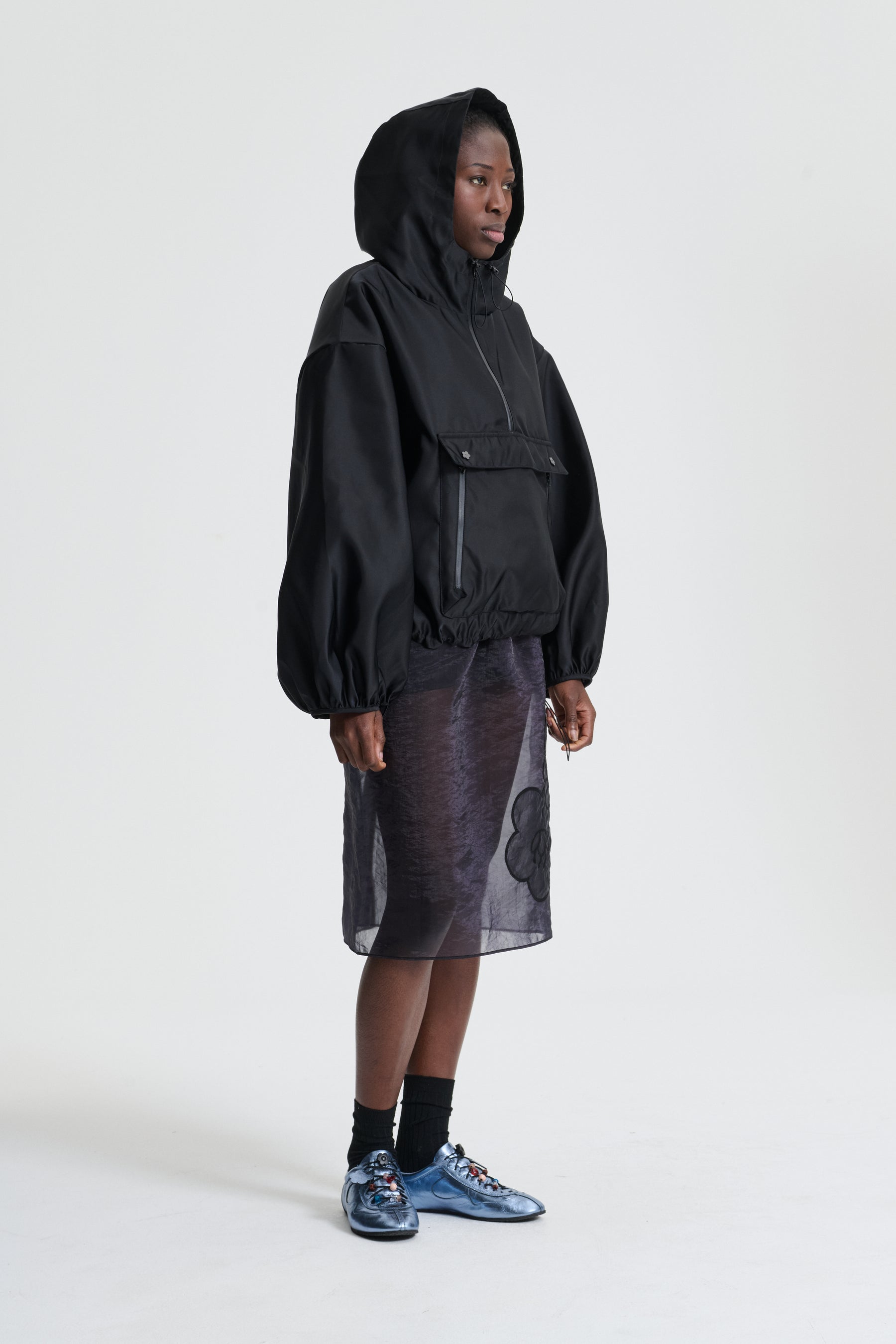 BEVERLY | ANORAK JACKET TECHNICAL NYLON BLACK