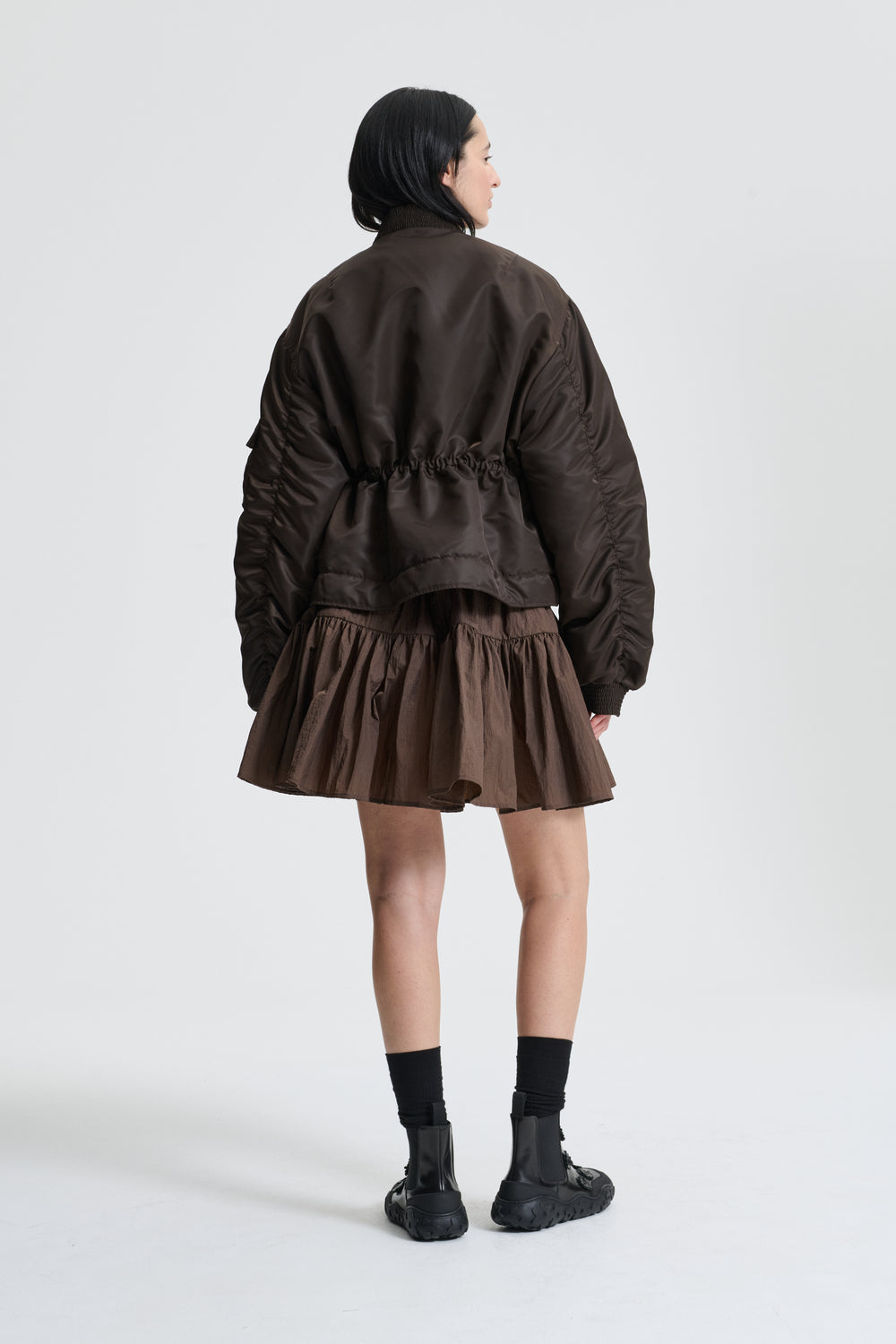 BIRDIE | BOMBER JACKET TECHNICAL NYLON BROWN
