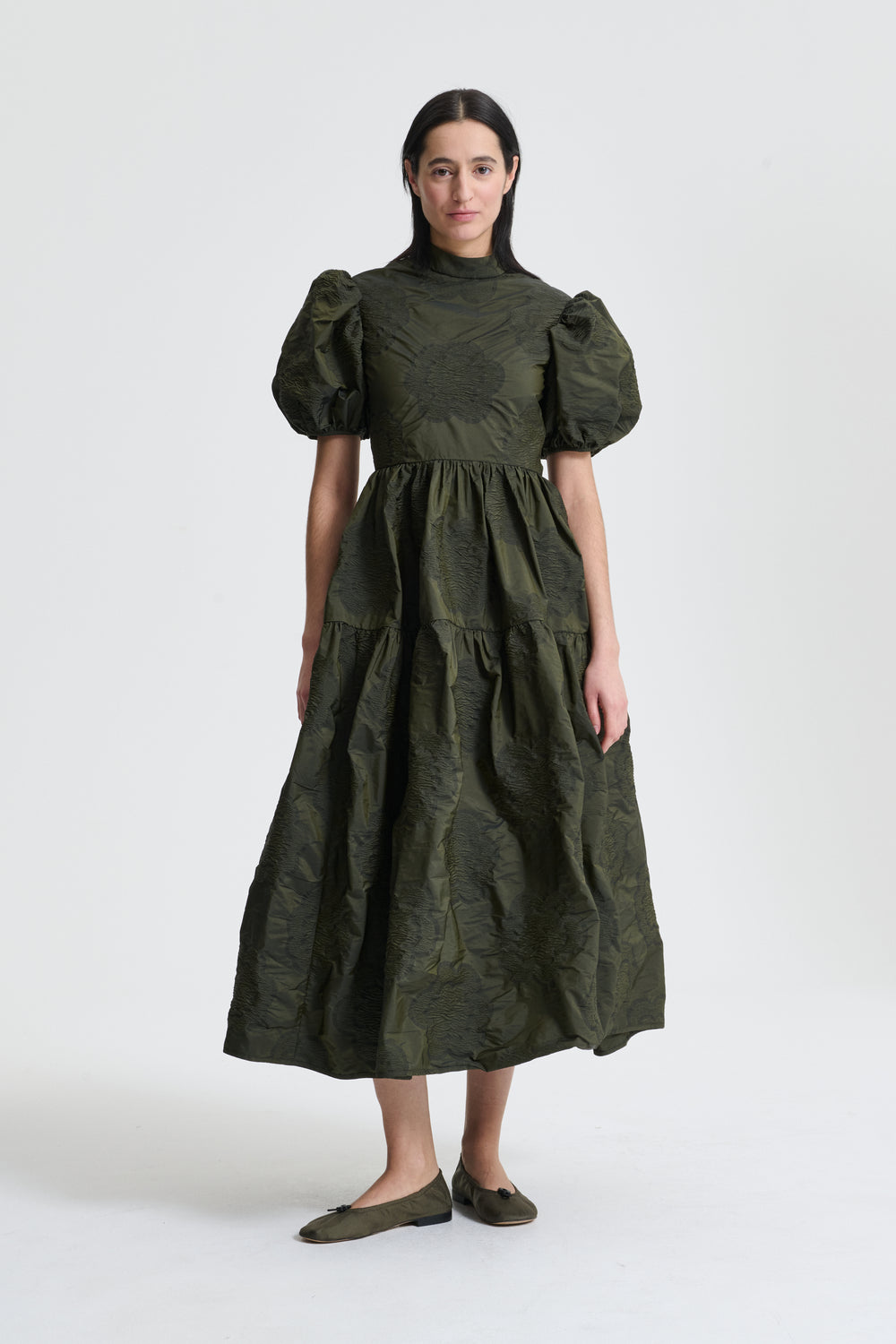 KELLY | DRESS BORUS JACQUARD OLIVE