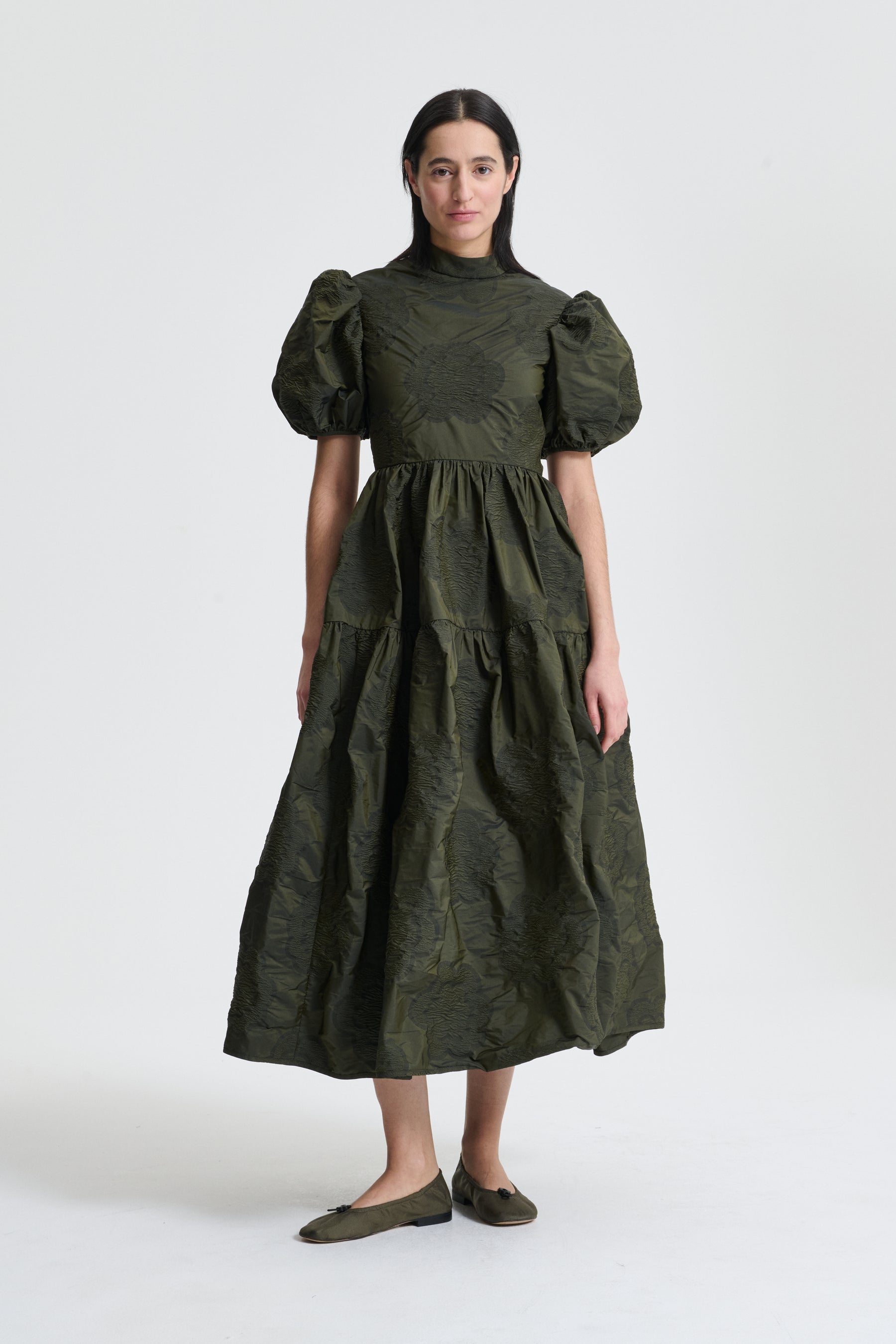 KELLY | DRESS BORUS JACQUARD OLIVE
