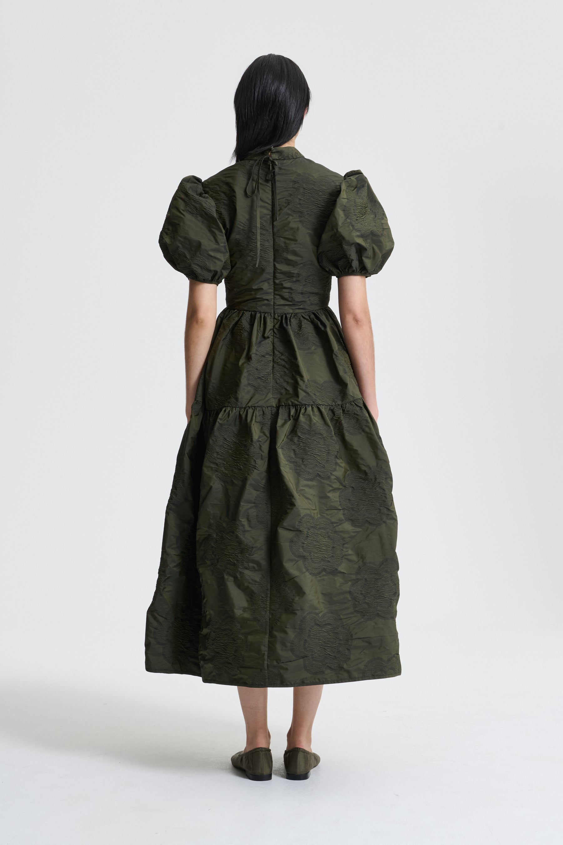 KELLY | DRESS BORUS JACQUARD OLIVE
