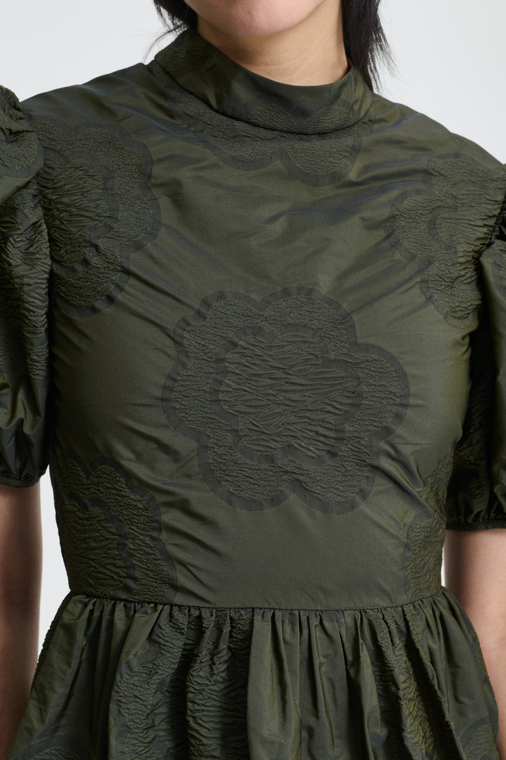 KELLY | DRESS BORUS JACQUARD OLIVE