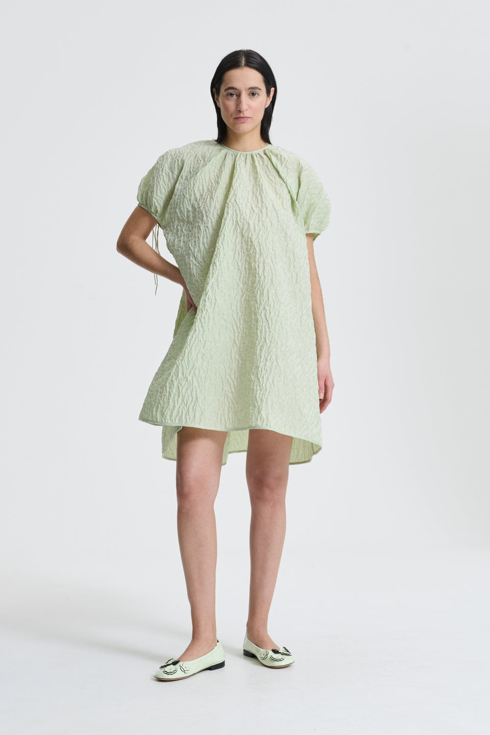 BRENDA | DRESS LOBELIA MATELASSÉ PASTEL GREEN