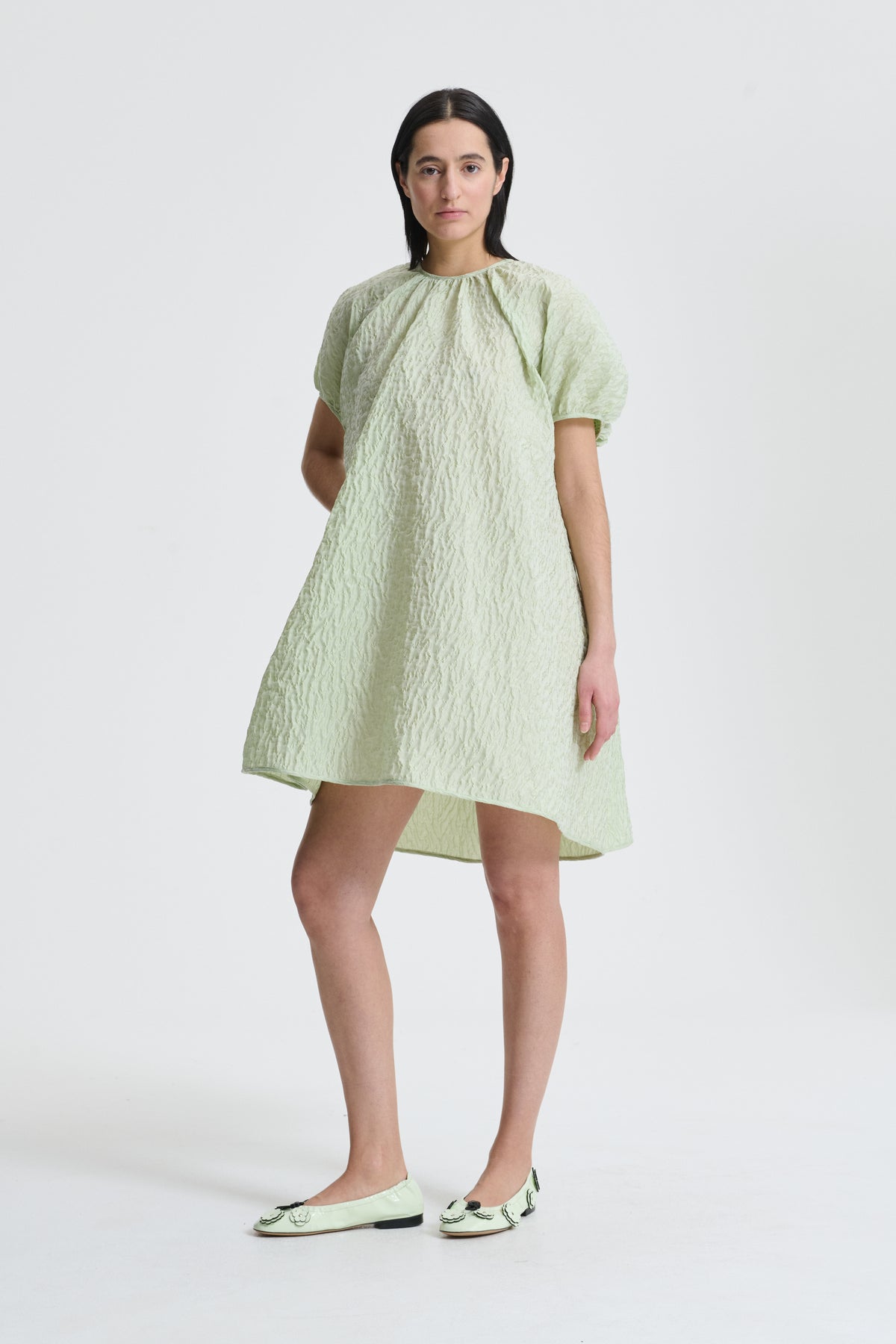 Cecilie Bahnsen Green Dress - Pf25 - Brenda | Dress Lobelia Matelassé Pastel Green