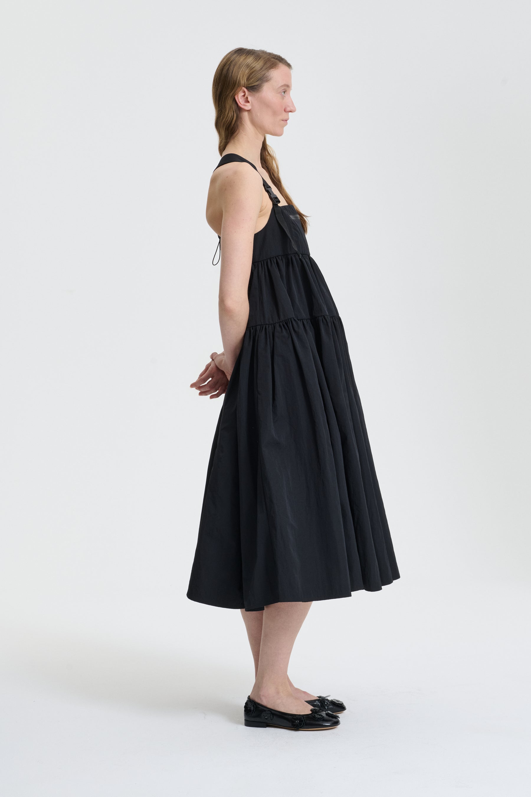 BAILEY | DRESS RECYCLED TAFFETA BLACK