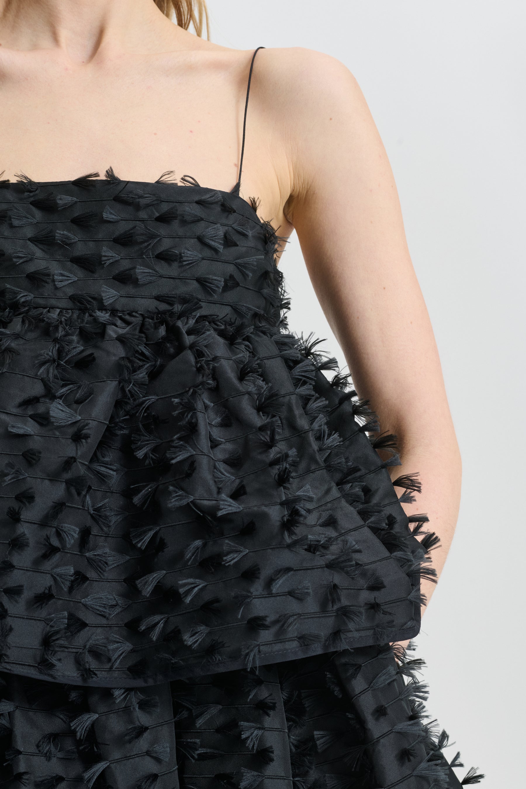 CECILIE BAHNSEN バベット クロッケトップ BABETTE | TOP FIAMMA FIL-COUPÉ BLACK