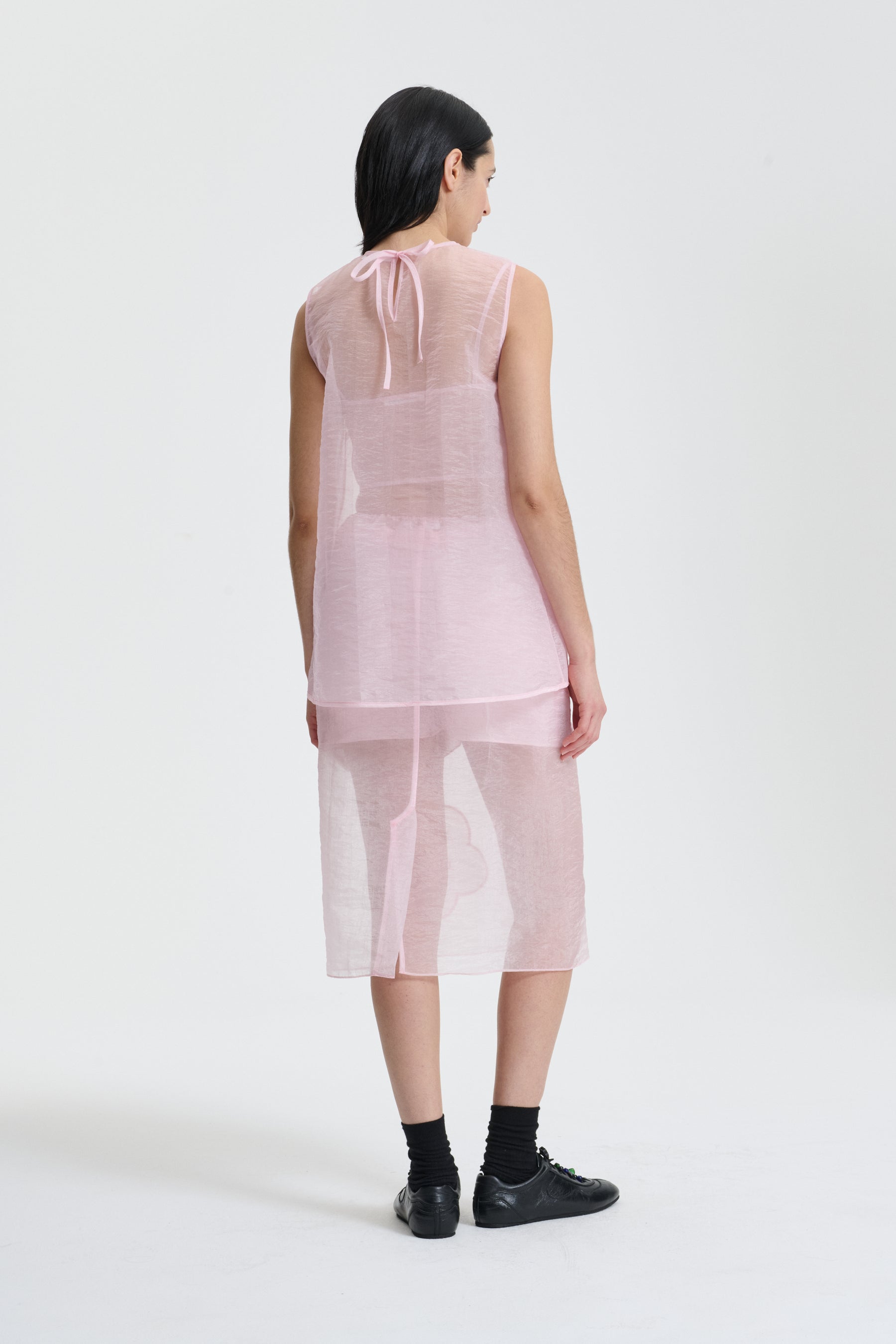 Tシャツ・カットソー CECILIE BAHNSEN Pink Organza Alba Top ALBA | TOP LIQUID MYRTIA BLUSH PINK