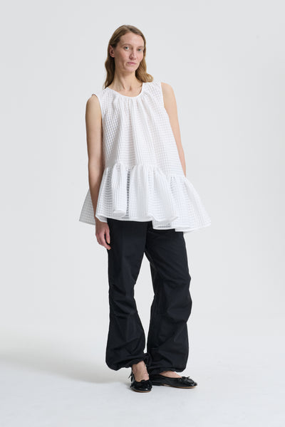 BETTINA | TOP MIKU JACQUARD WHITE