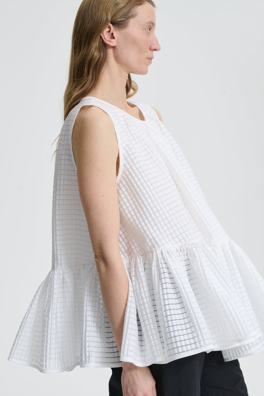 BETTINA | TOP MIKU JACQUARD WHITE