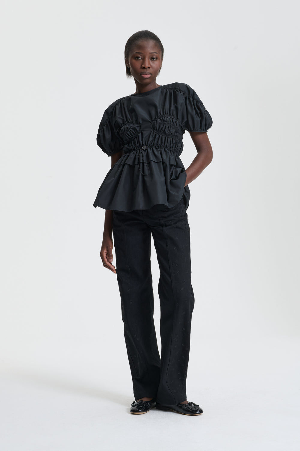 BROOKLYN | TOP RECYCLED FAILLE BLACK