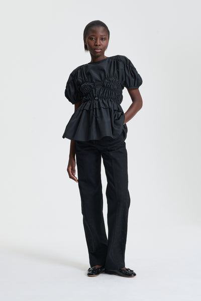 BROOKLYN | TOP RECYCLED FAILLE BLACK