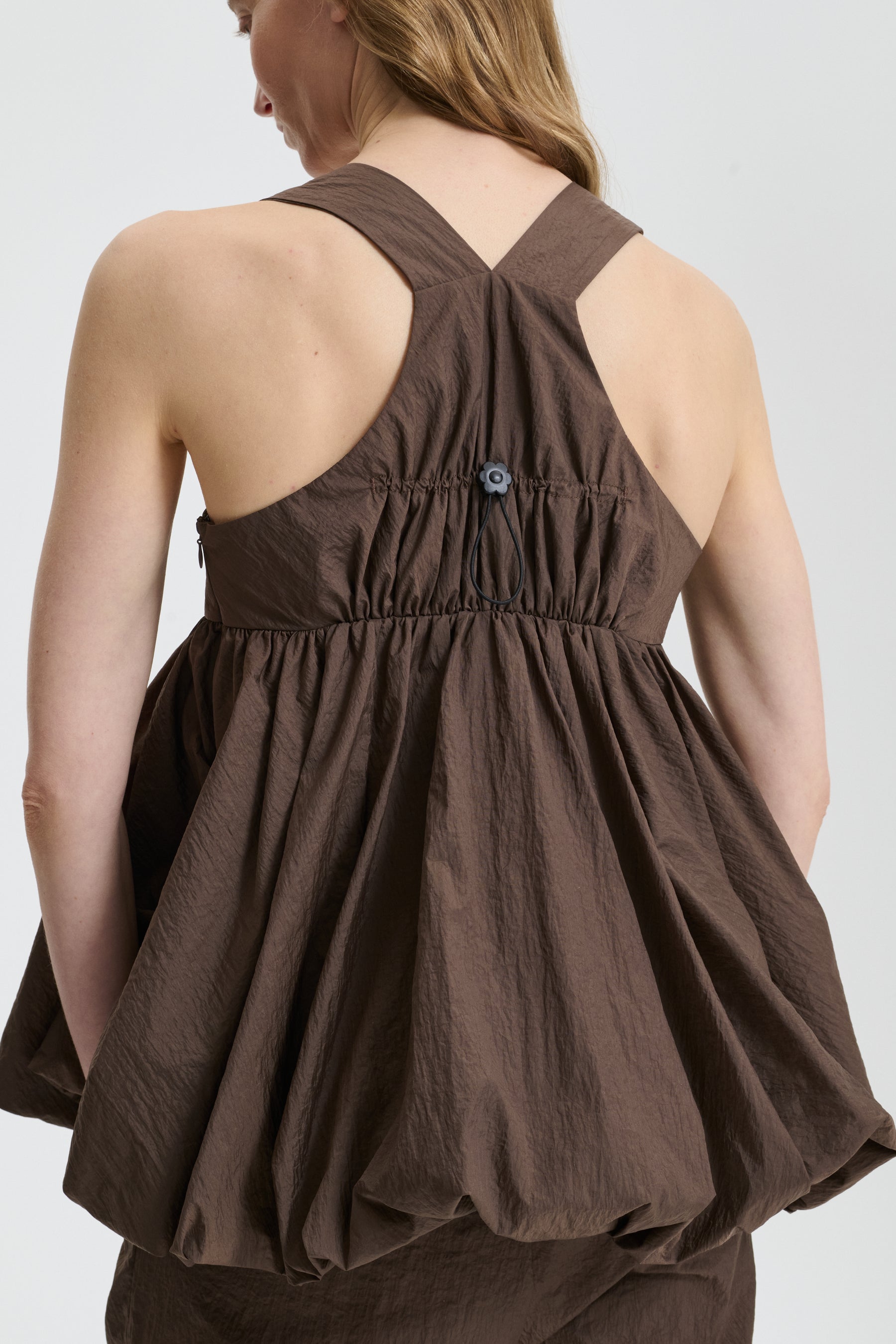 BEA | TOP RECYCLED TAFFETA BROWN