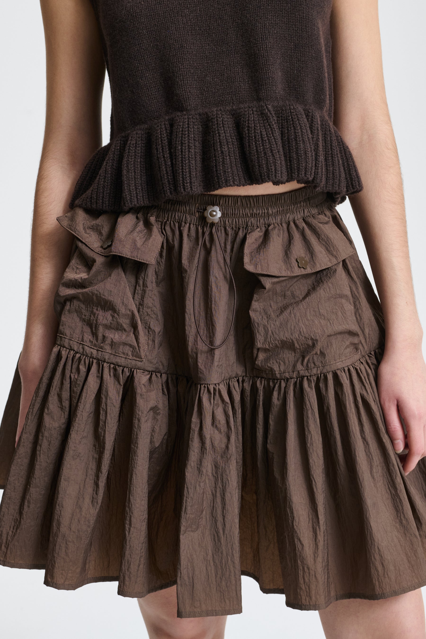 BLAIR | SKIRT RECYCLED TAFFETA BROWN