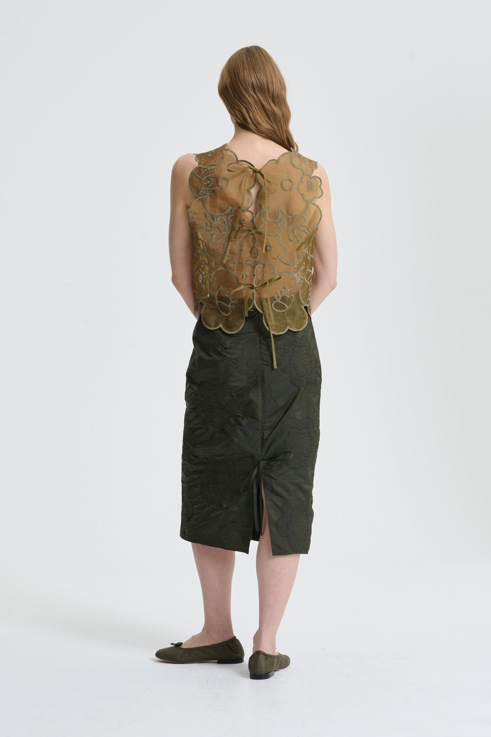 ALLEGRA | SKIRT BORUS JACQUARD OLIVE