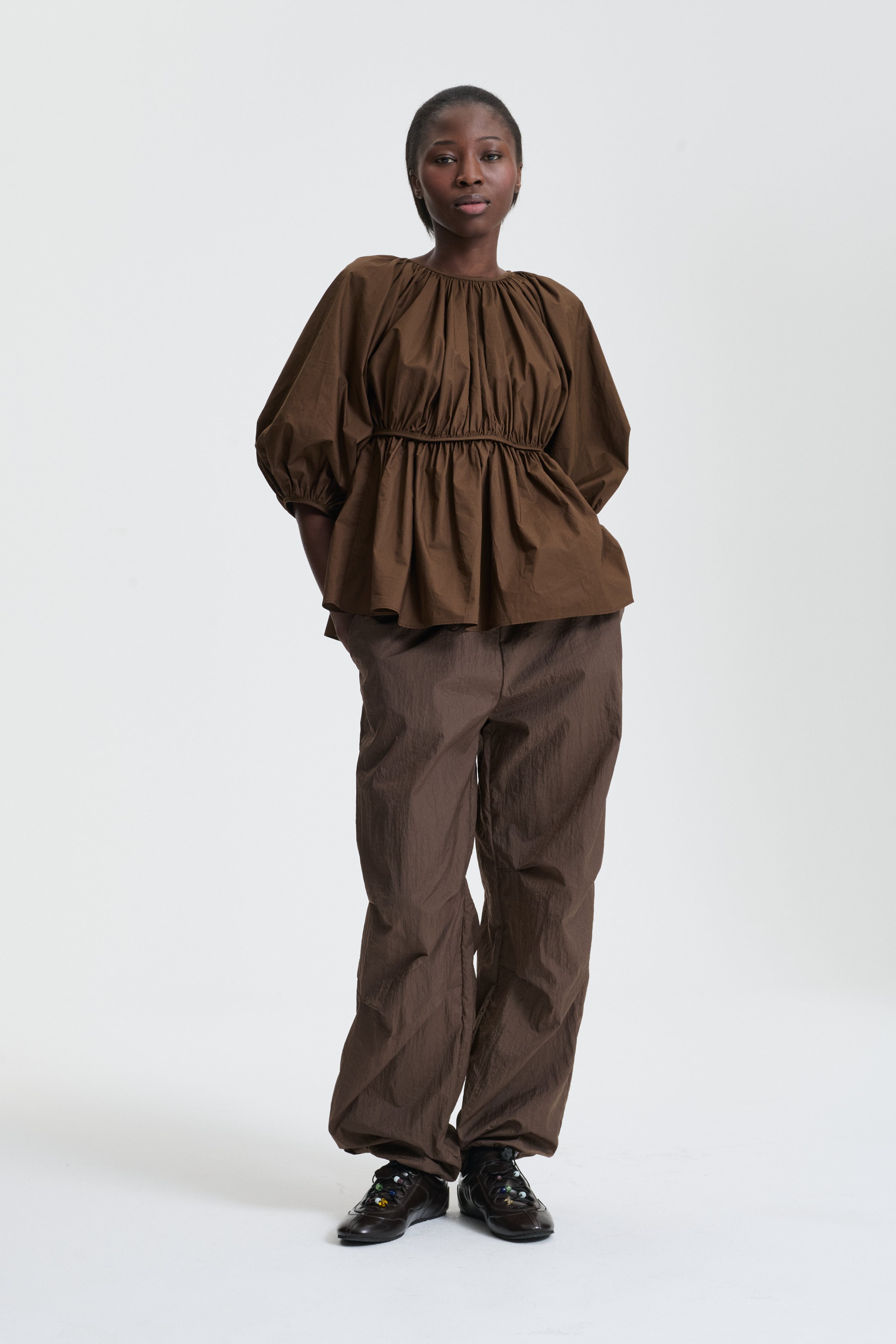 ASTA | TOP RECYCLED TAFFETA SOIL BROWN – Cecilie Bahnsen