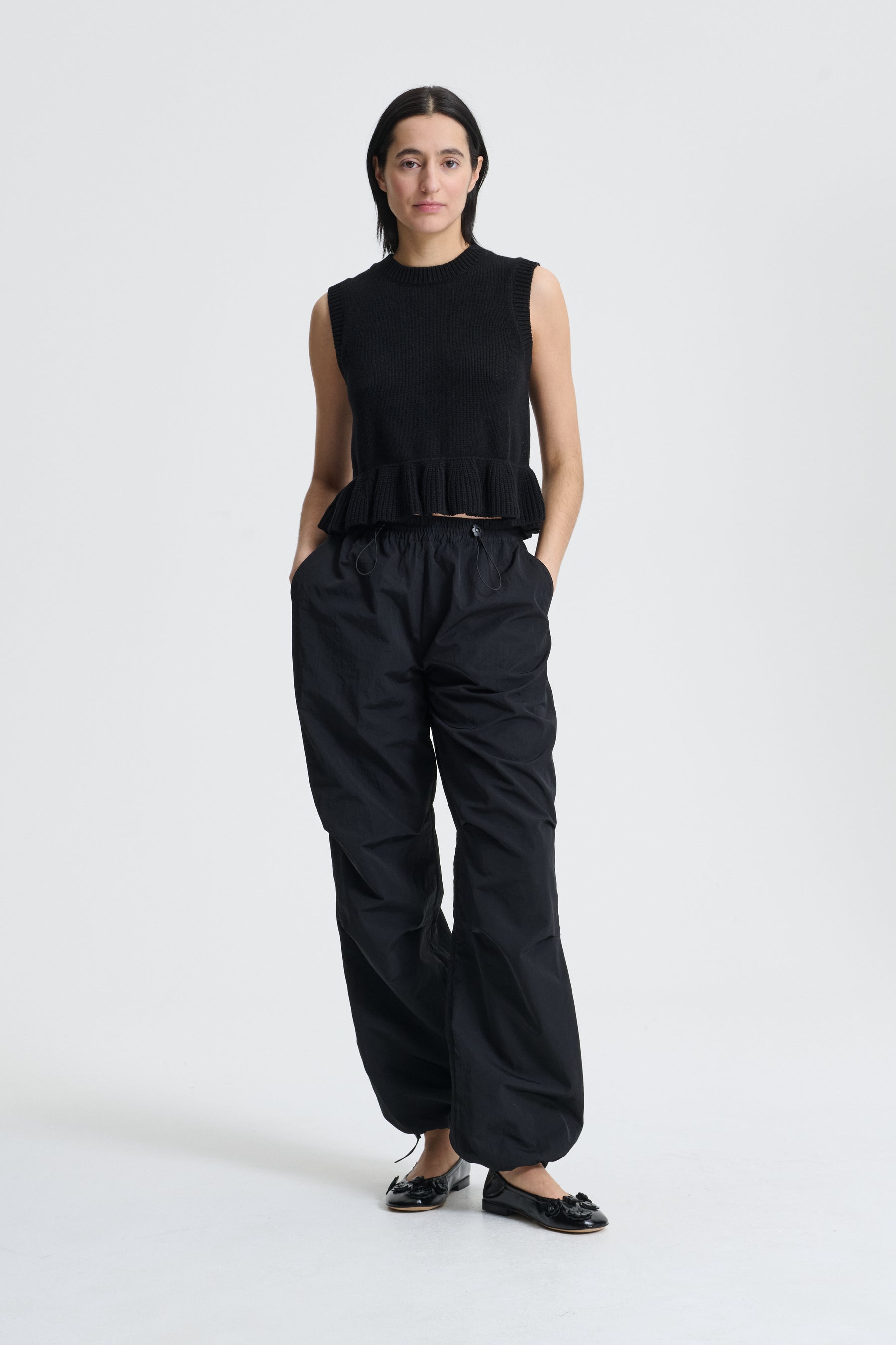 【Cecilie Bahnsen】BROOKS PANTS Cecilie Bahnsen: Black Brooks Trousers | SSENSE