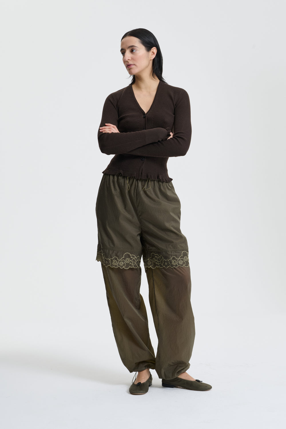 BIANCA | JOGGERS EMBROIDERED RIPSTOP OLIVE