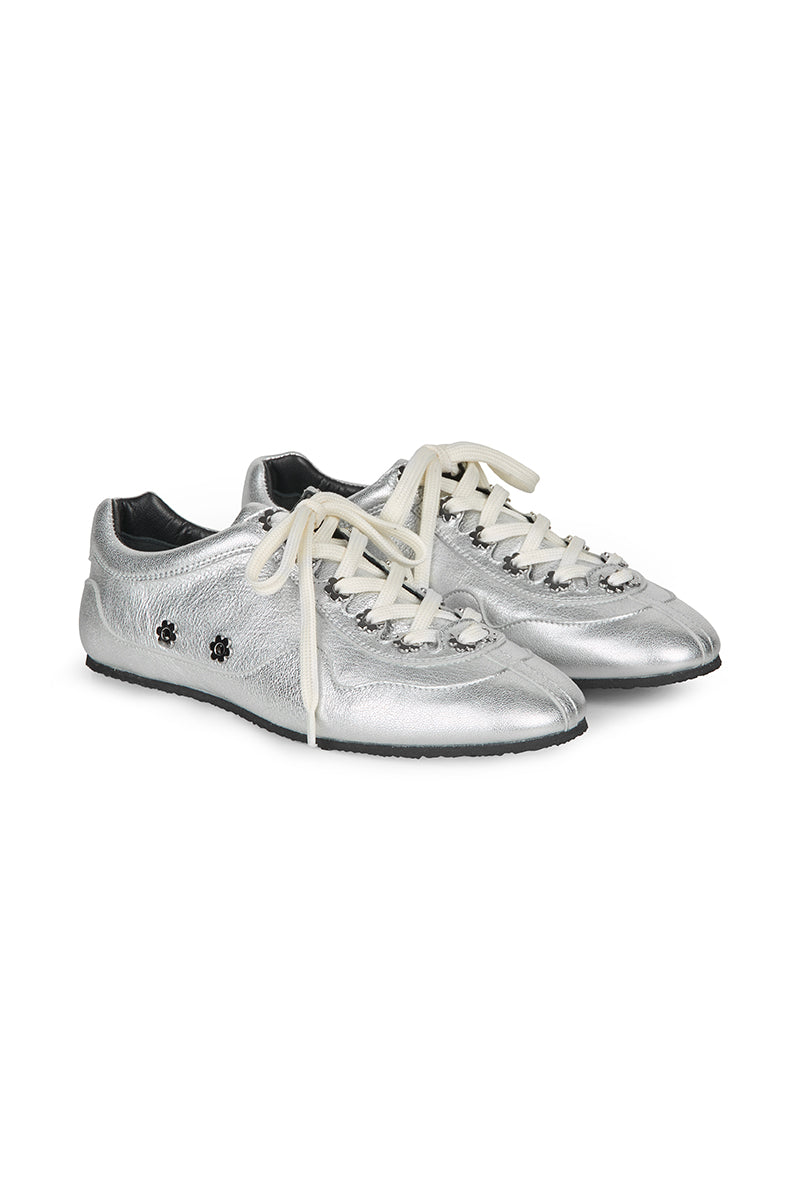 CBBLAISE | STUD SNEAKERS LEATHER SILVER