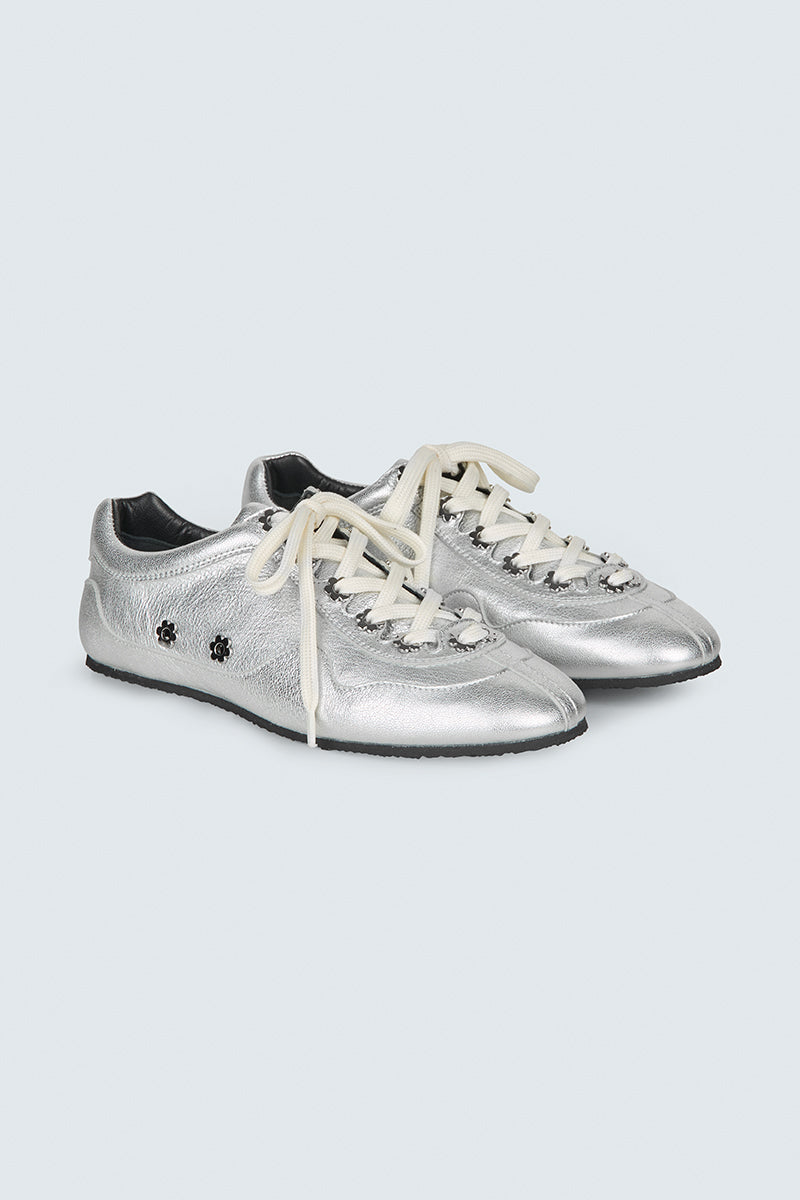 CBBLAISE | STUD SNEAKERS LEATHER SILVER