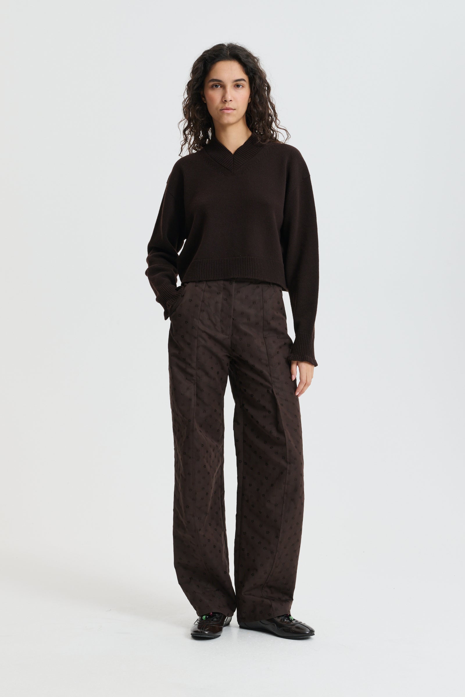 CBDRUSILLA | JUMPER MERINO WOOL BROWN