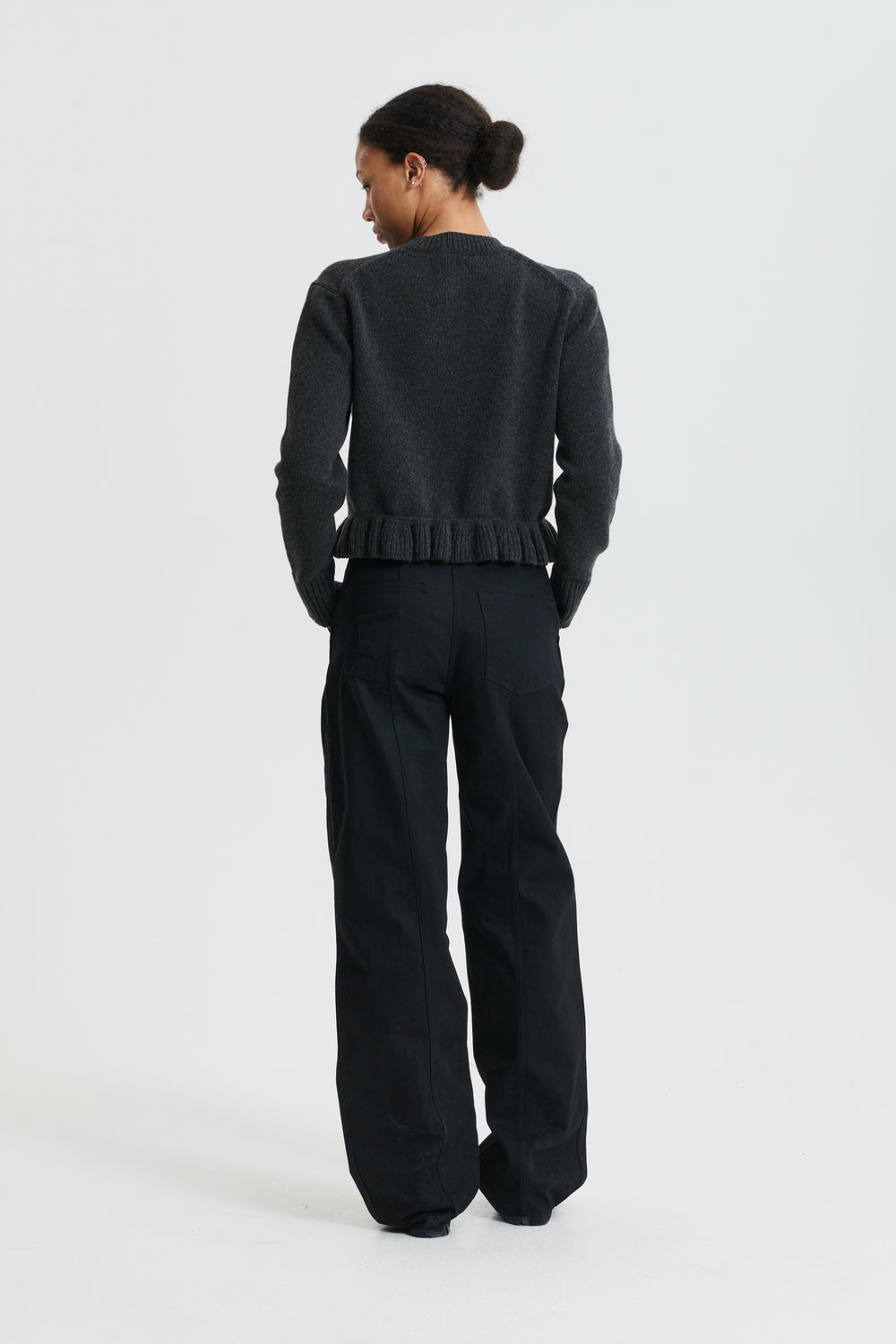 CBFIBBIE | CARDIGAN RECYCLED CASHMERE CHARCOAL GREY
