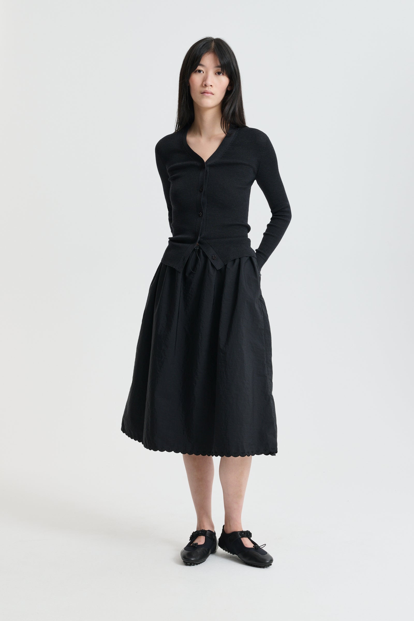 CBFOLKE | CARDIGAN LIGHT MERINO WOOL CHARCOAL GREY
