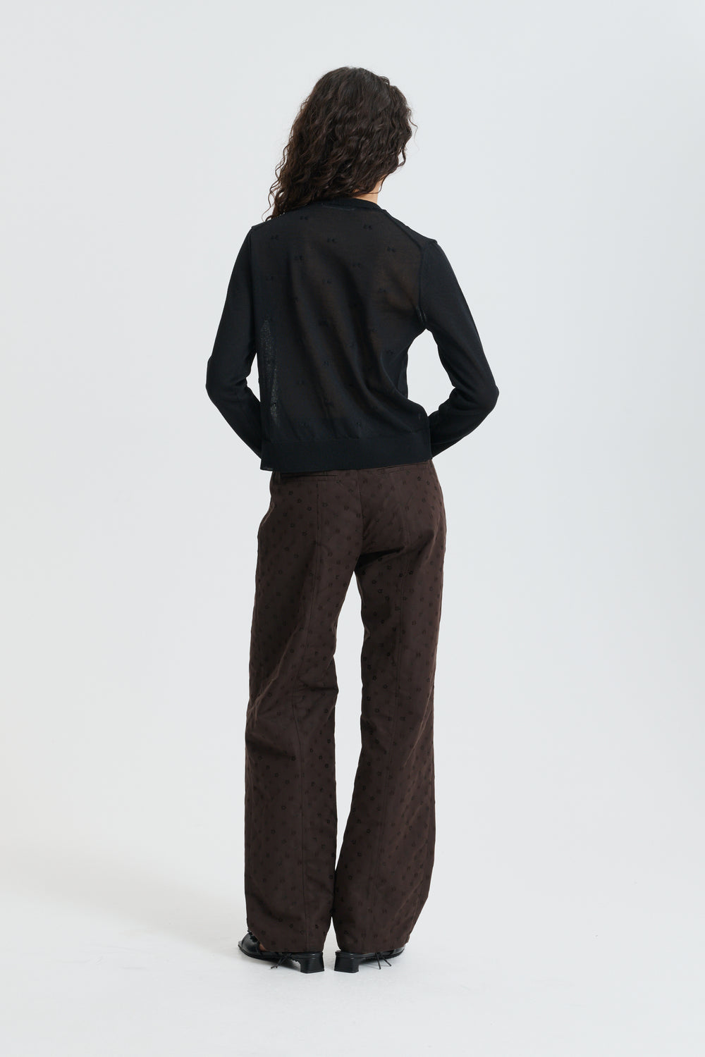 CBDARMELA | TROUSERS IRIS JACQUARD BROWN