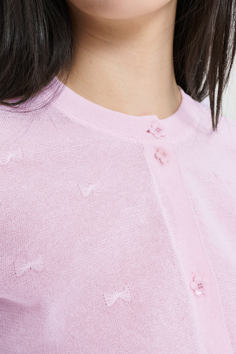 CBFLOH | CARDIGAN PRETTY BOW KNIT PRETTY PINK