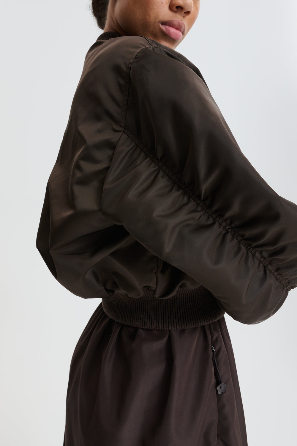 CBCALLIE | BOMBER TECHNICAL NYLON BROWN