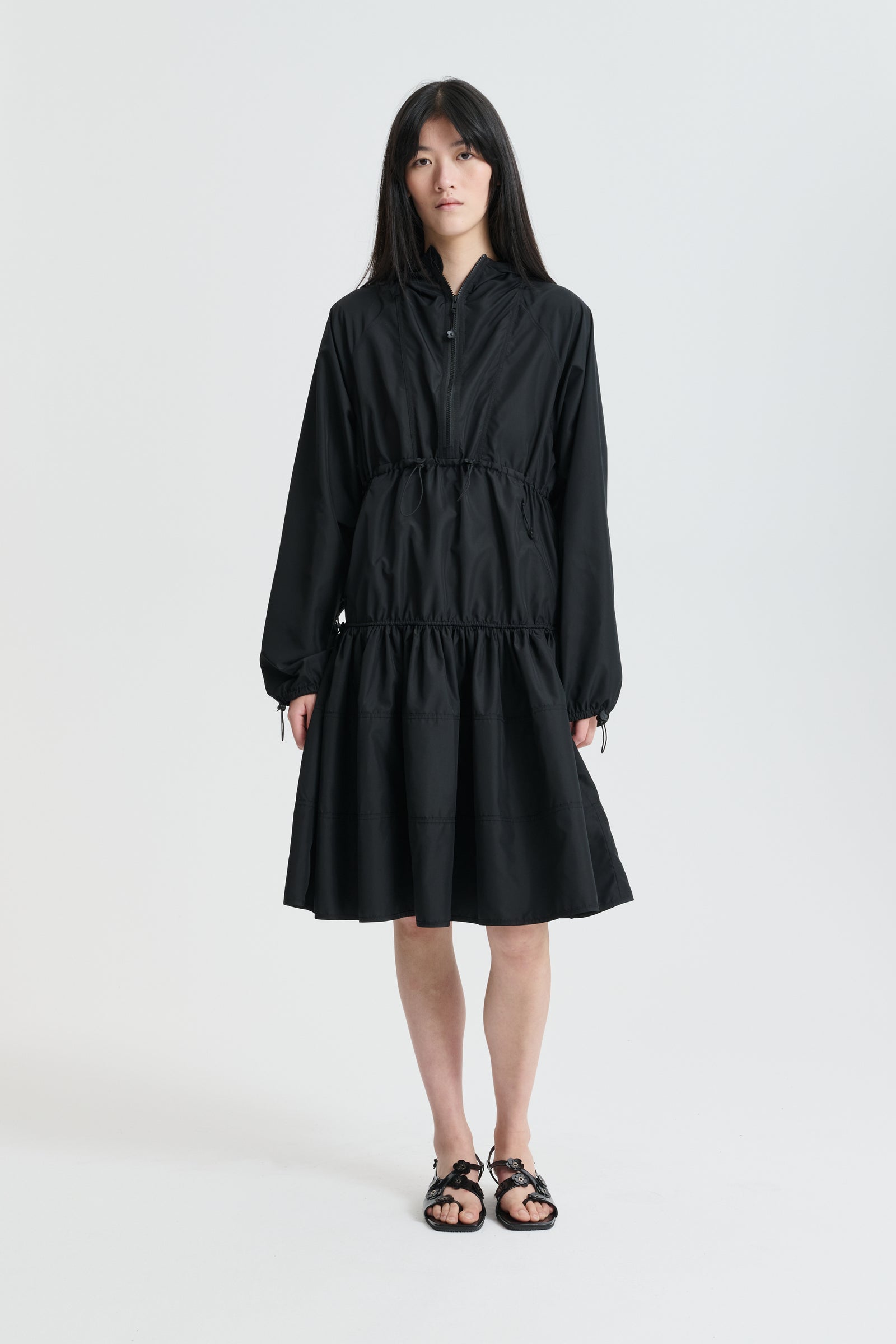 CBDUELLA | DRESS RECYCLED FAILLE BLACK