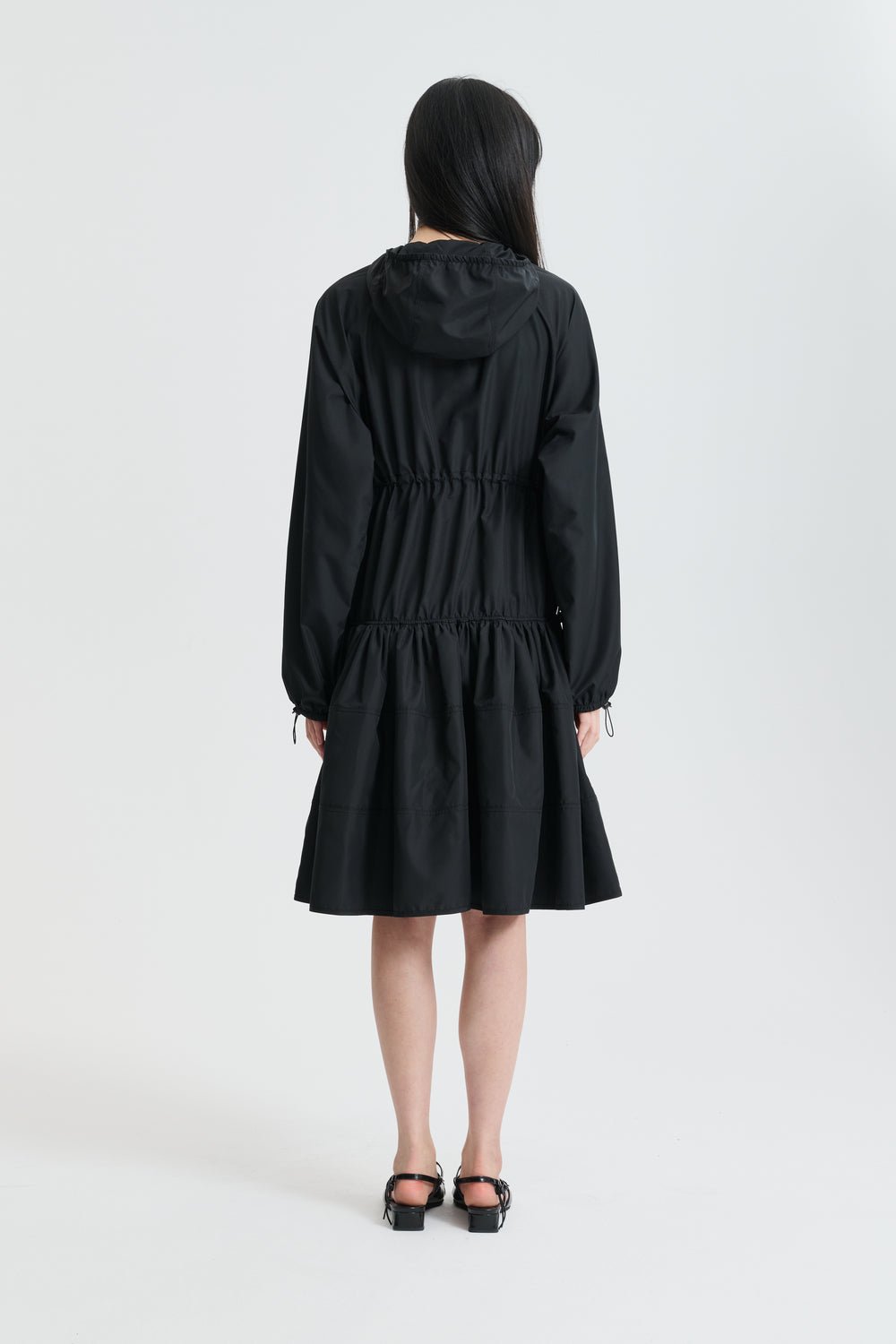CBDUELLA | DRESS RECYCLED FAILLE BLACK
